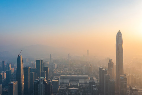 廣東省深圳市福田區(qū)城市風(fēng)光黃昏