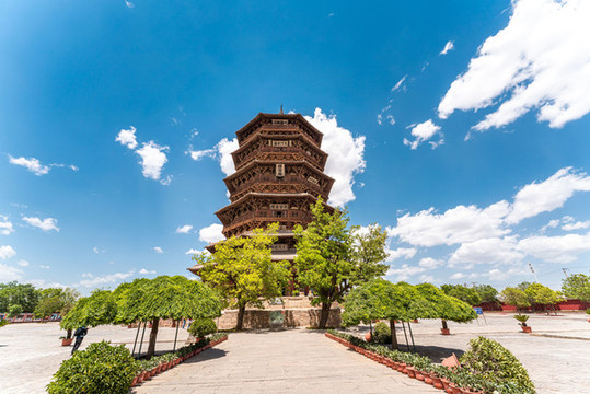 山西應(yīng)縣木塔景觀
