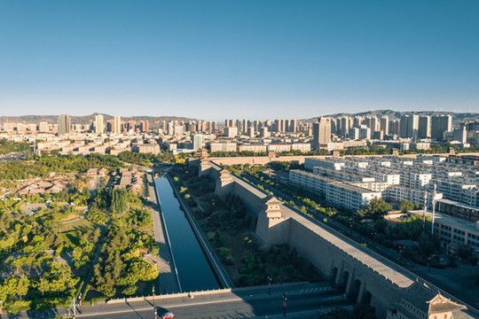山西大同古城航拍