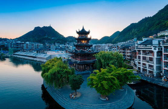 貴州省鎮(zhèn)遠古鎮(zhèn)風光