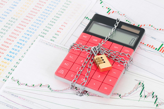 金融圖表上被鎖住的計算器