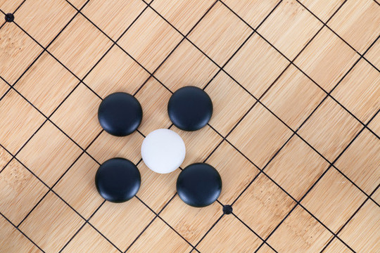 棋盤上的黑白圍棋子