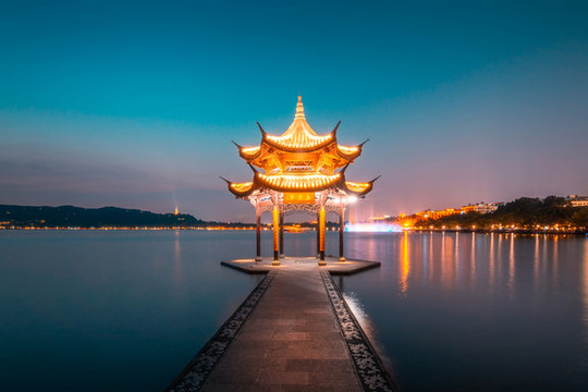 杭州西湖集賢亭風(fēng)光