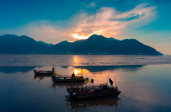 福建霞浦灘涂凌晨風(fēng)光
