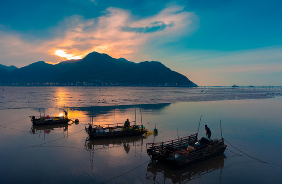 福建霞浦灘涂凌晨風(fēng)光