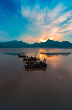 福建霞浦灘涂凌晨風光