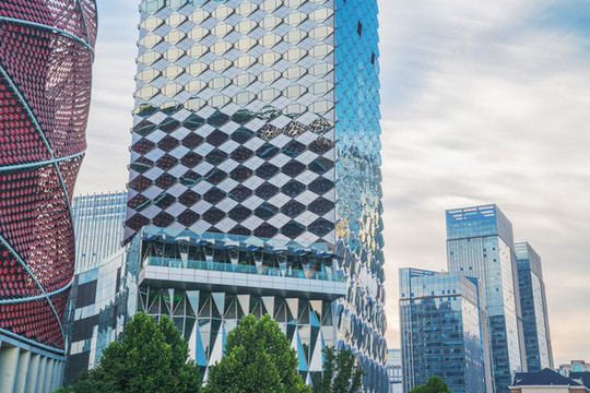 武漢城市建筑天際線和建筑特寫