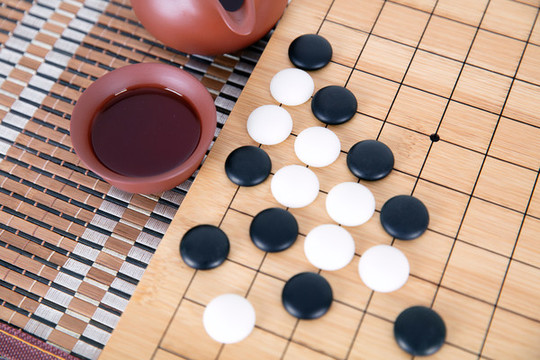 休閑飲茶下圍棋