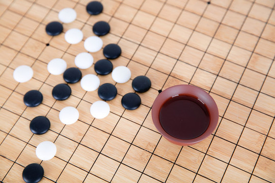 休閑飲茶下圍棋