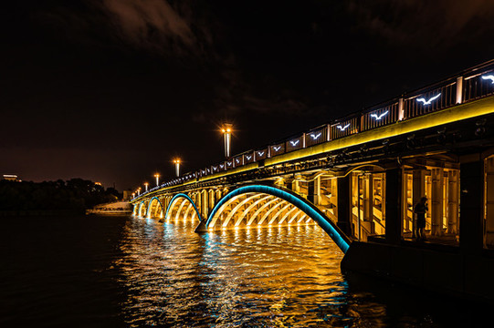 中國(guó)長(zhǎng)春南湖大橋夜景