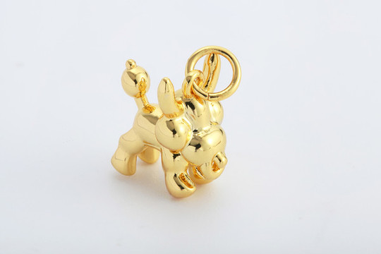 K金貴賓犬吊墜