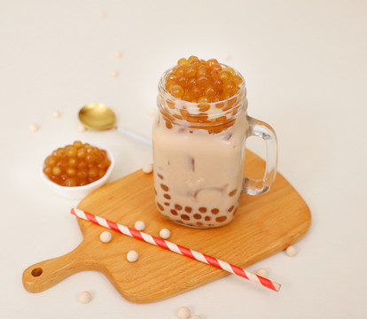 焦糖波霸珍珠奶茶