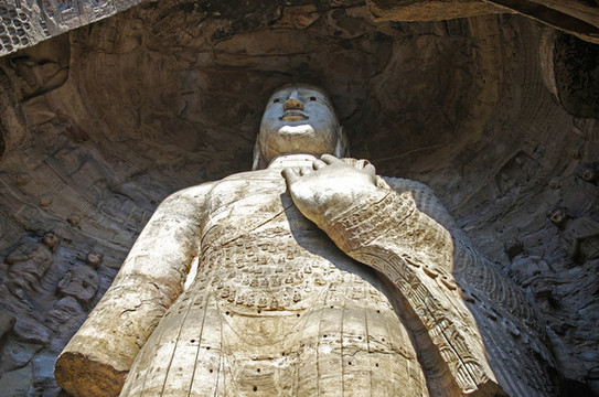 山西大同云岡石窟石雕佛像