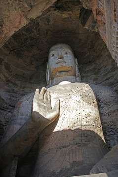 山西大同云岡石窟石雕佛像