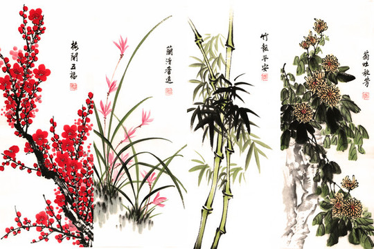 梅蘭竹菊裝飾畫