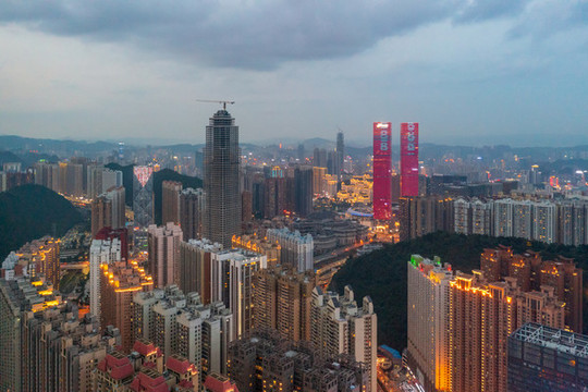 航拍貴陽城市夜景