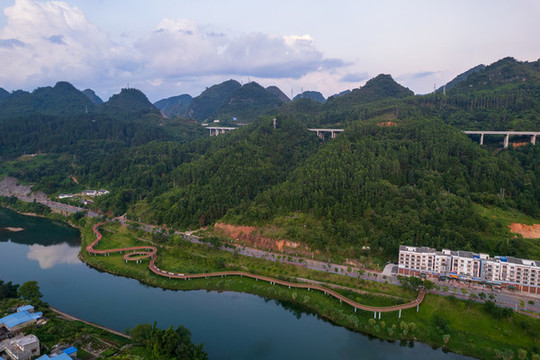 航拍貴州荔波古鎮(zhèn)
