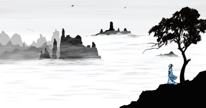 意境山水畫水墨山水畫