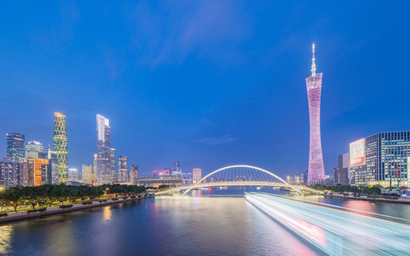 廣州珠江新城與廣州塔夜景