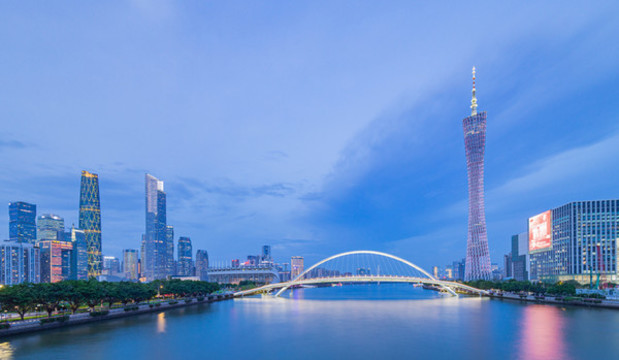 廣州地標建筑城市夜景全貌