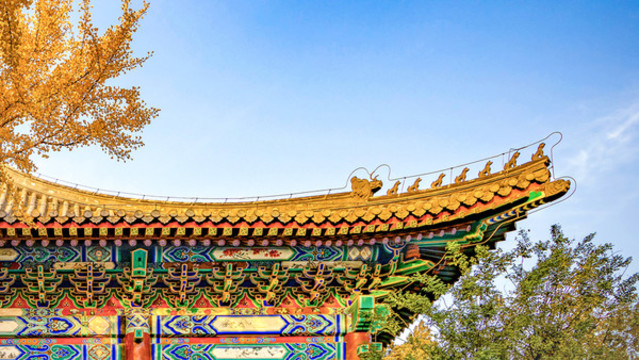 北京大學(xué)秋天的飛檐