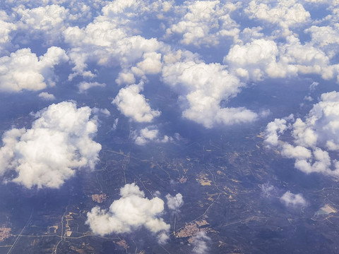高空俯瞰祖國大地城市