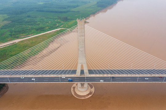 航拍濟南建邦黃河大橋