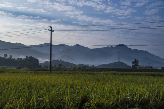 山間晨霧