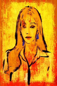 現(xiàn)代藝術(shù)抽象畫女子1