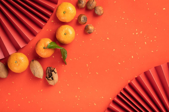 紅色新年主題背景