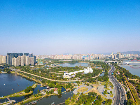 航拍漳州城市風光