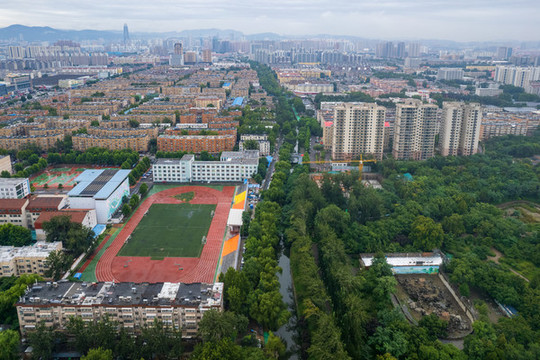 航拍濟(jì)南小清河