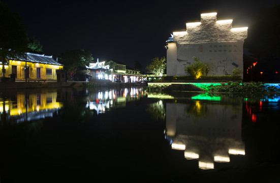 西塘古鎮(zhèn)建筑唯美夜景