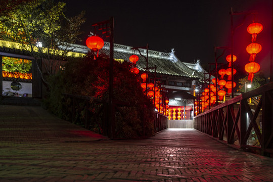 西塘古鎮(zhèn)紅燈籠夜色
