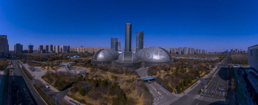 寬幅山東省會(huì)大劇院街區(qū)全景