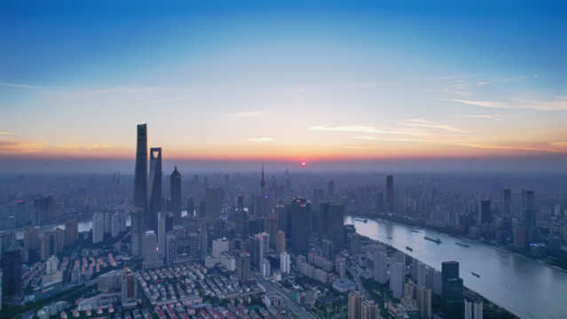 航拍陸家嘴地標(biāo)風(fēng)光