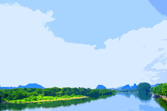 桂林解放橋遠眺漓江
