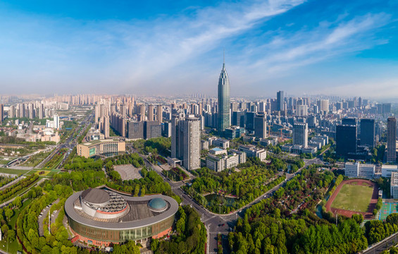 航拍常州CBD建筑景觀