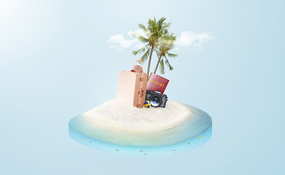 夏日島嶼旅游必備元素插圖設(shè)計(jì)