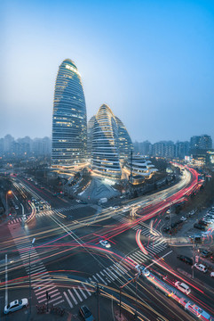 北京望京SOHO夜景城市風(fēng)光