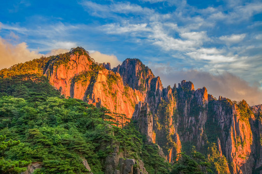 黃山排云亭夕照