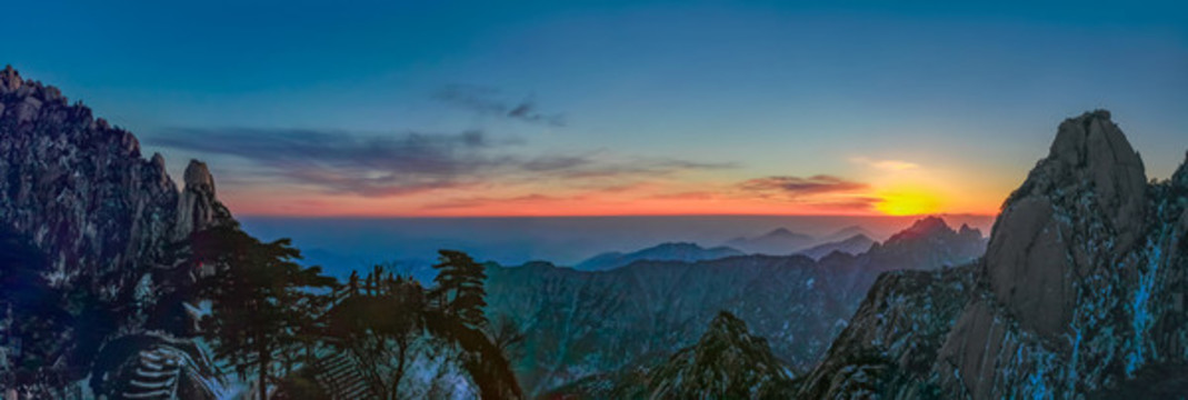 黃山前海夕照