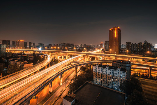 杭州德勝立交高架夜景