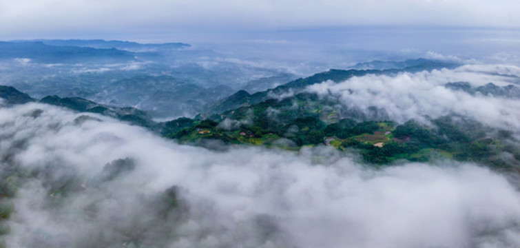 重慶江津區(qū)鄉(xiāng)村晨霧似仙境