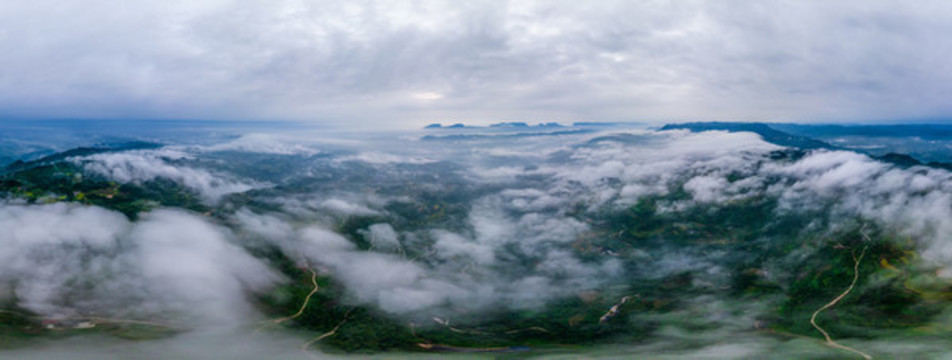 重慶江津區(qū)鄉(xiāng)村晨霧似仙境