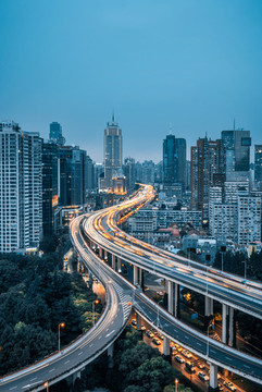 上海延安高架城市風光