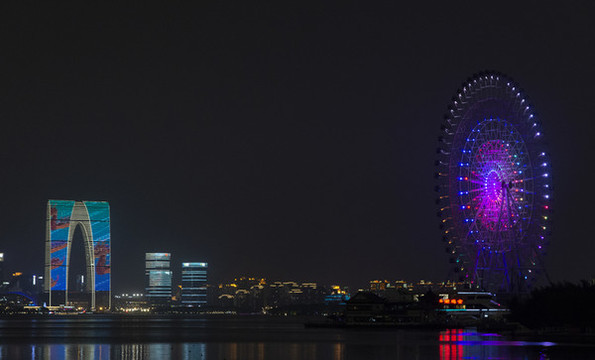 蘇州金雞湖建筑夜景