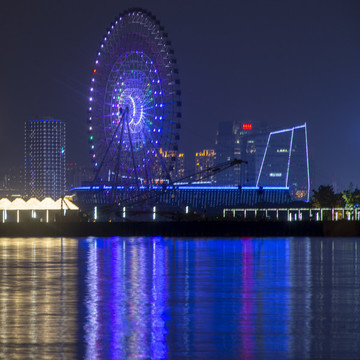 蘇州金雞湖摩天輪夜景