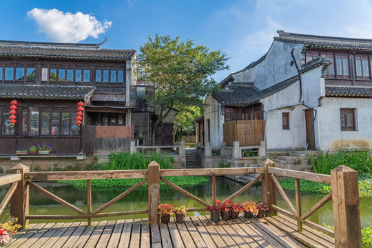 蘇州周莊古鎮(zhèn)古建筑和旅游風光