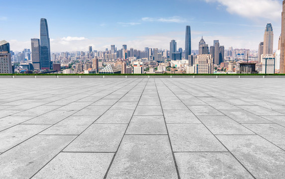 地磚地面和建筑景觀